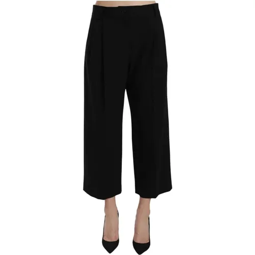 Schwarze Bedruckte Hose , Damen, Größe: XS - Dolce & Gabbana - Modalova