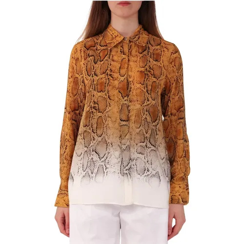 Silk Printed Shirt with Hidden Buttons , female, Sizes: S, XS, M - Max Mara Studio - Modalova