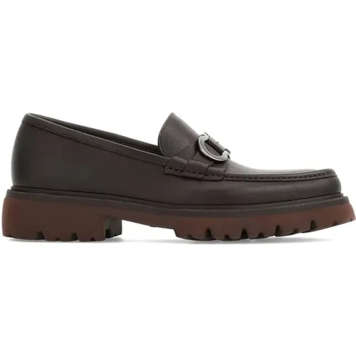 Flat Loafers with Gancini Buckle , male, Sizes: 8 UK, 9 UK, 7 UK, 7 1/2 UK, 6 1/2 UK, 6 UK - Salvatore Ferragamo - Modalova