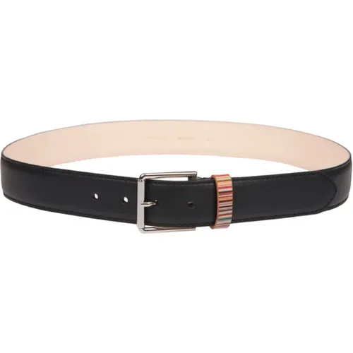 Leather Belt with Striped Loop , male, Sizes: S - PS By Paul Smith - Modalova