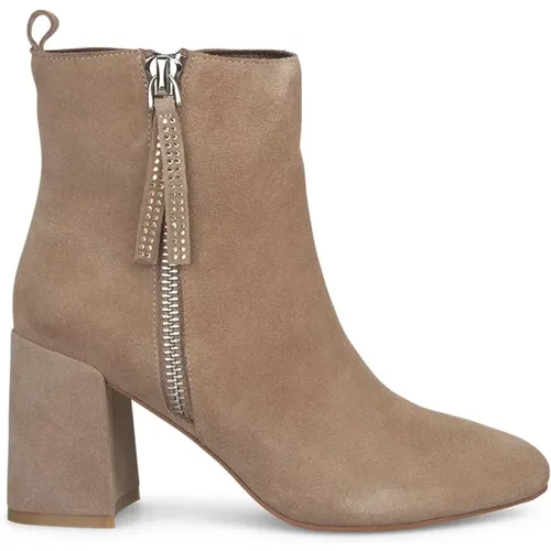 Ankle boot block heel zip , female, Sizes: 3 UK, 6 UK, 7 UK, 5 UK, 4 UK, 8 UK, 2 UK - Alma en Pena - Modalova