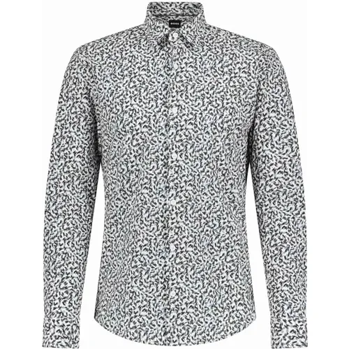 Gemustertes Slim-Fit Hemd , Herren, Größe: L - Hugo Boss - Modalova