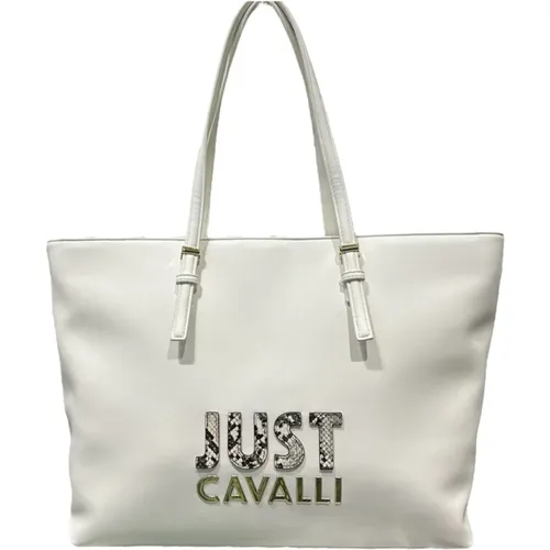 Weiße Schultertasche mit Logo-Schriftzug - Just Cavalli - Modalova