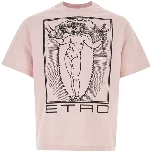 Rosa Baumwoll T-Shirt Etro - ETRO - Modalova