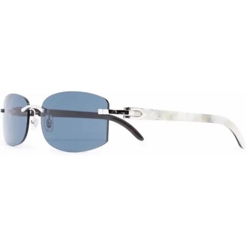 Silberne Sonnenbrille mit Original-Etui - Cartier - Modalova