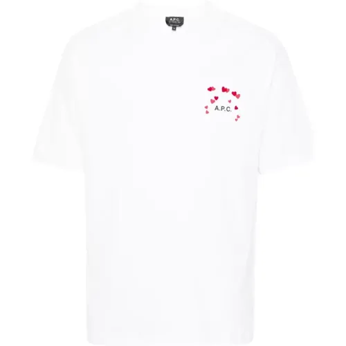 Weiße Logo Print T-shirts und Polos , Herren, Größe: 2XL - A.p.c. - Modalova