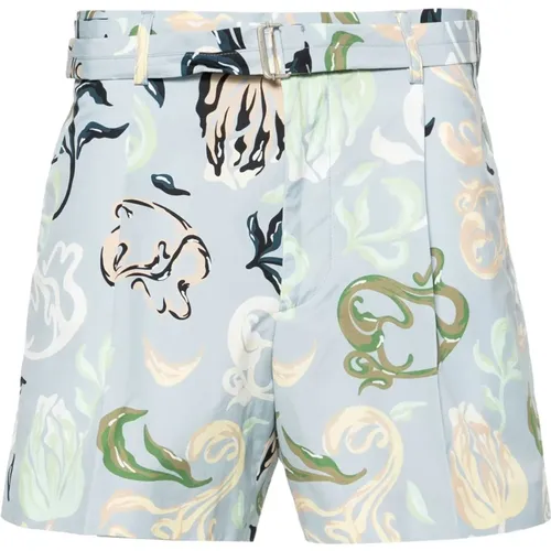 Blaue Baumwoll-Bermuda-Shorts Abstraktes Muster , Herren, Größe: M - Lanvin - Modalova