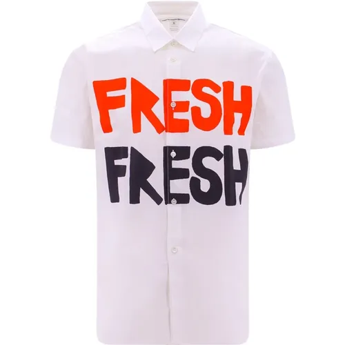 Cotton Shirt with Contrasting Print , male, Sizes: L, S, M - Comme des Garçons - Modalova