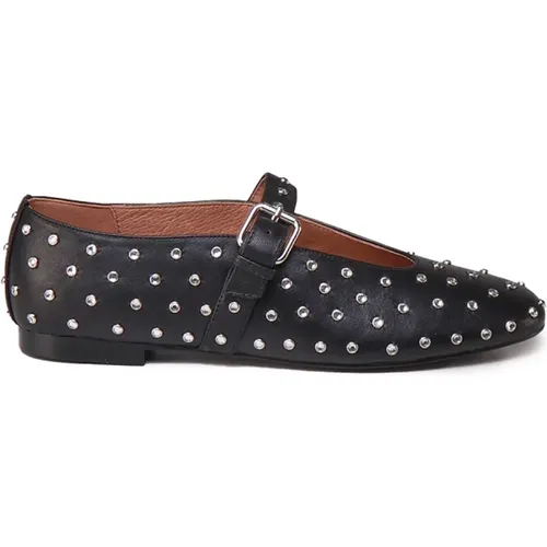 Nieten Schwarze Flache Schuhe - Bibi Lou - Modalova