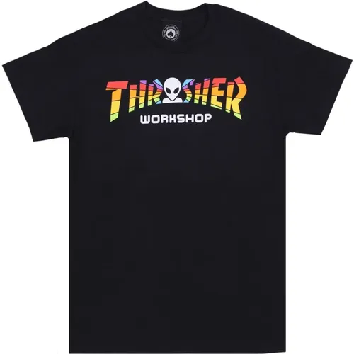 Schwarzes Herren Tee mit individuellem Logo , unisex, Größe: L - Thrasher - Modalova