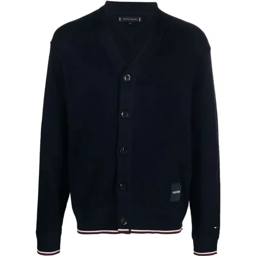 Monotype gs tipped cardigan , male, Sizes: 3XL - Tommy Hilfiger - Modalova