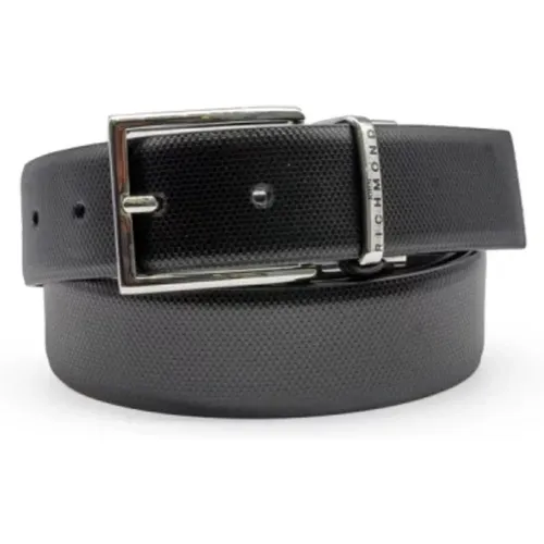 Reversible Leather Belt Blue , male, Sizes: 110 CM, 115 CM - John Richmond - Modalova