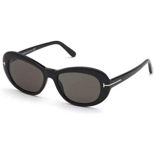 Schwarze Glänzende Sonnenbrille für Frauen - Tom Ford - Modalova