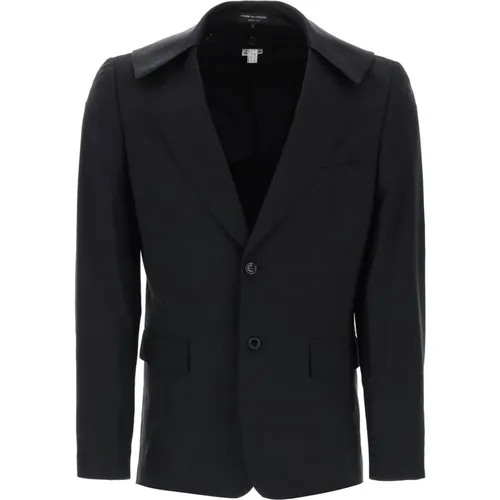 Comme des garcons plus satin collar blazer with eight , male, Sizes: M, S - Comme des Garçons - Modalova