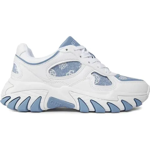 Weiße/Blaue Norina Sneakers für Damen , Herren, Größe: 41 EU - Guess - Modalova