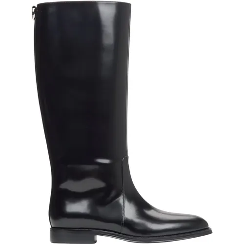 Women's Leather Knee-High Boots with a Wide Shaft Finished with a High Gloss Er00115872 , female, Sizes: 2 UK, 5 UK, 4 UK, 7 UK, 3 UK, 6 UK - Estro - Modalova