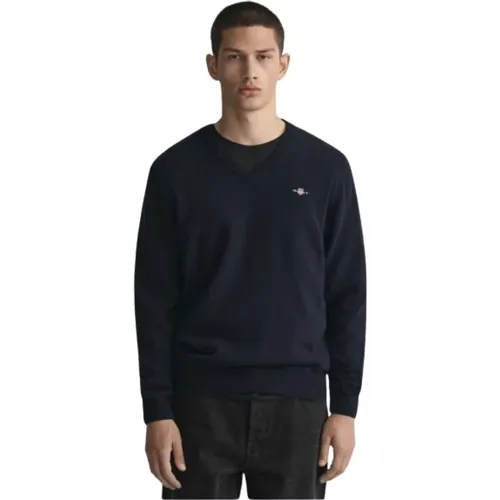 Ultra Fine Wool V-Neck Sweater , male, Sizes: S, L, M, XL - Gant - Modalova