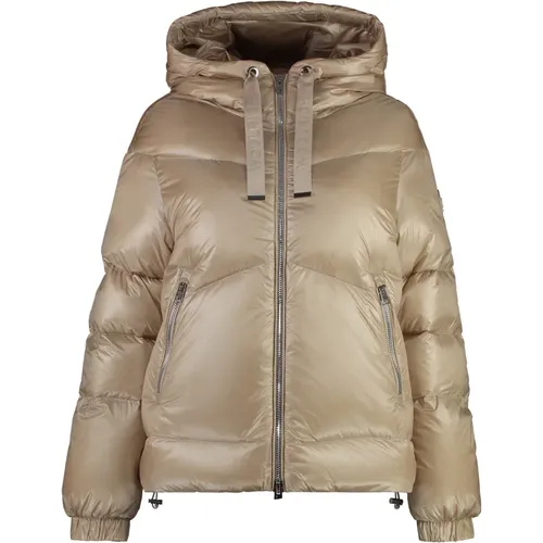 Daunenjacke mit Kapuze und Logo-Patch , Damen, Größe: S - Woolrich - Modalova