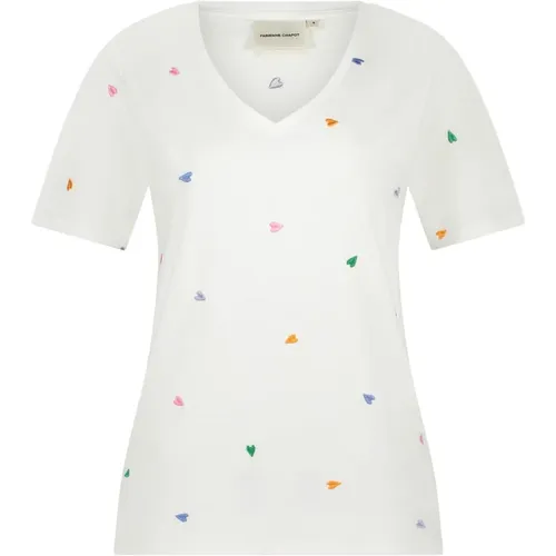 Phil V-neck Multi Heart T-shirt , Damen, Größe: XS - Fabienne Chapot - Modalova