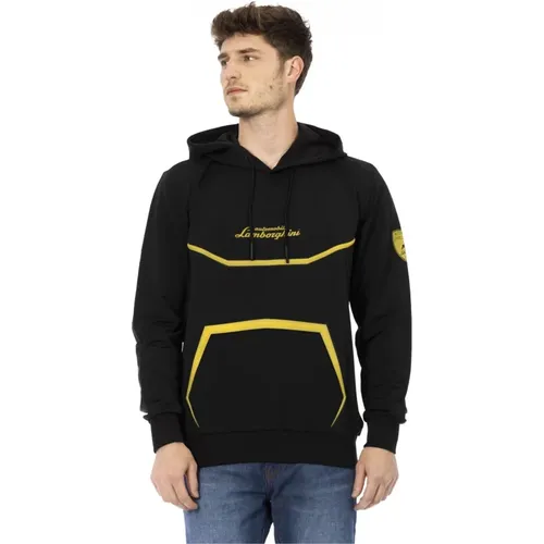 Hoodie mit geprägten Logodetails , Herren, Größe: L - AUTOMOBILI LAMBORGHINI - Modalova