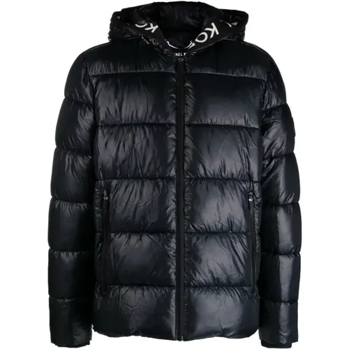 Hooded logo tape puffer , male, Sizes: S - Michael Kors - Modalova