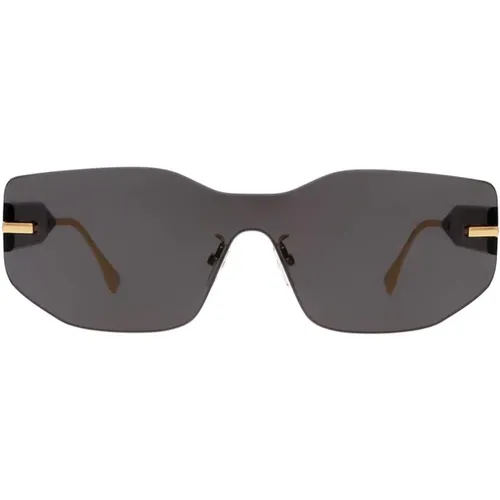 Square Rimless Sunglasses with Gold Details , female, Sizes: ONE SIZE - Fendi - Modalova