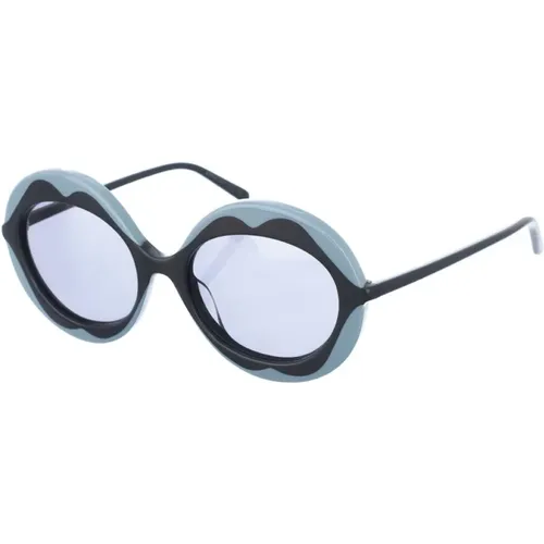 Oval -Grey Sunglasses , female, Sizes: ONE SIZE - Marni - Modalova