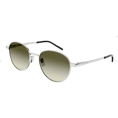 SL 533 Metal Corner Angle Round Unisex Sunglasses , female, Sizes: ONE SIZE - Saint Laurent - Modalova