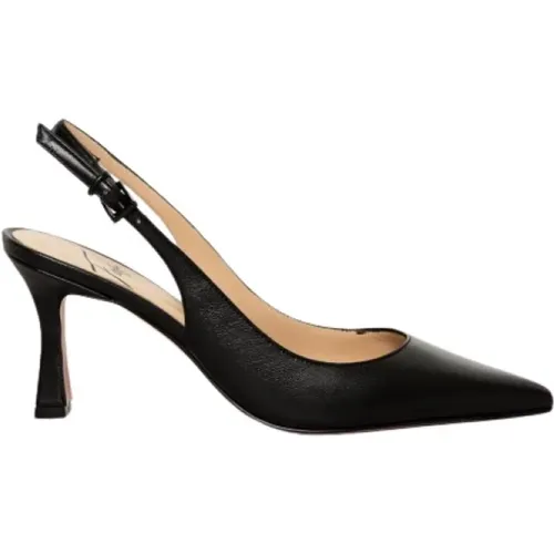 Schwarze Leder Slingback Sandale , Damen, Größe: 36 EU - Roberto Festa - Modalova