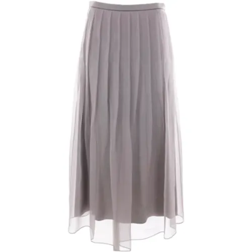 Pleated Chiffon Skirt , female, Sizes: S, M, XS - BRUNELLO CUCINELLI - Modalova