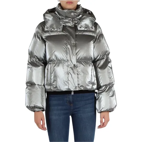 Gesteppte Metallic Cropped Jacke - Elisabetta Franchi - Modalova