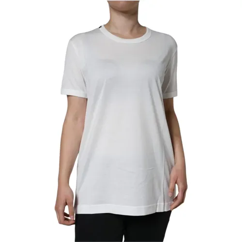 Weiße Baumwoll-Crew-Neck-T-Shirt - Dolce & Gabbana - Modalova