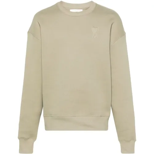 Cotton Sweater with Ami de Coeur Monogram , male, Sizes: M, 2XL, XL, S - Ami Paris - Modalova