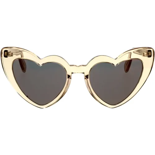 New Wave Herzförmige Sonnenbrille , Damen, Größe: ONE Size - Saint Laurent - Modalova