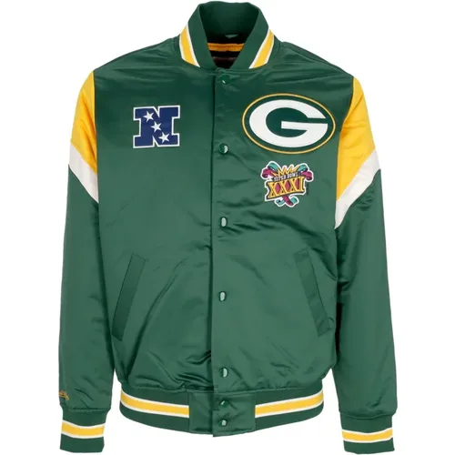 NFL Heavyweight Satin Jacket Original Team Colors , Herren, Größe: L - Mitchell & Ness - Modalova