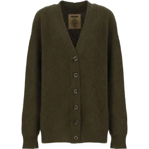 Grüner V-Ausschnitt Cardigan Pullover - UMA WANG - Modalova