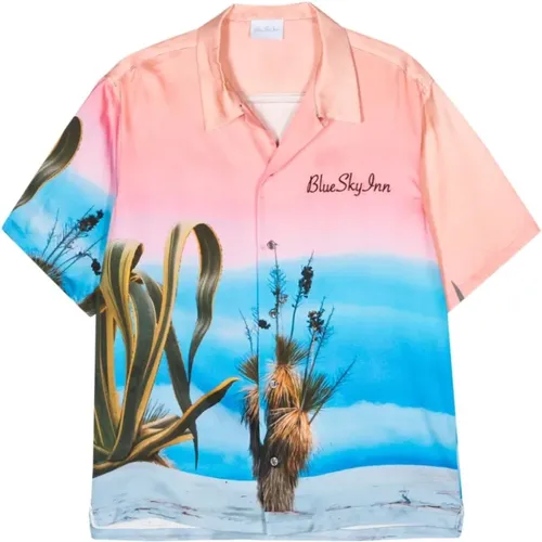 Printed Viscose Shirt , male, Sizes: S, L - Blue Sky Inn - Modalova