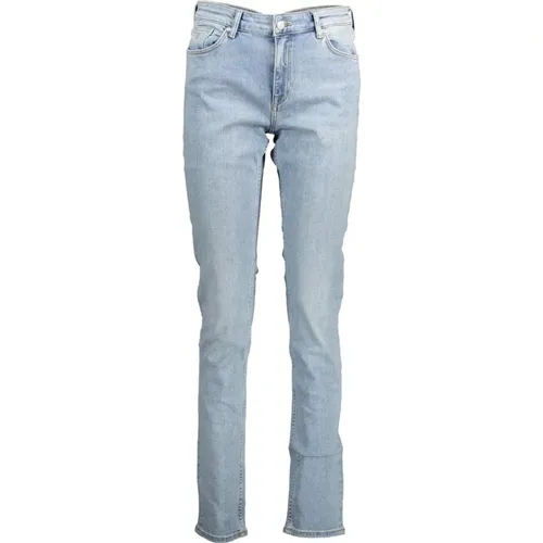 Slim Denim Jeans Blau Gewaschen Logo - Gant - Modalova