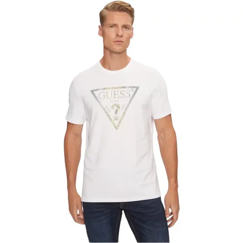 Logo Baumwoll-Stretch-T-Shirt , Herren, Größe: L - Guess - Modalova