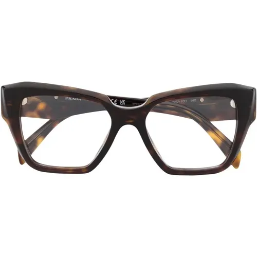 Braun/Havanna Optische Brille , Damen, Größe: 49 MM - Prada - Modalova