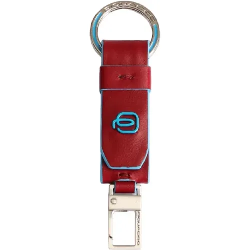 Leather Keychain with Insert , male, Sizes: ONE SIZE - Piquadro - Modalova