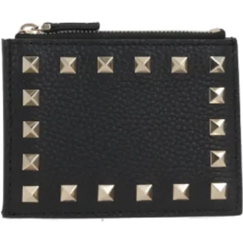 Leather Studded Wallet , female, Sizes: ONE SIZE - Valentino Garavani - Modalova