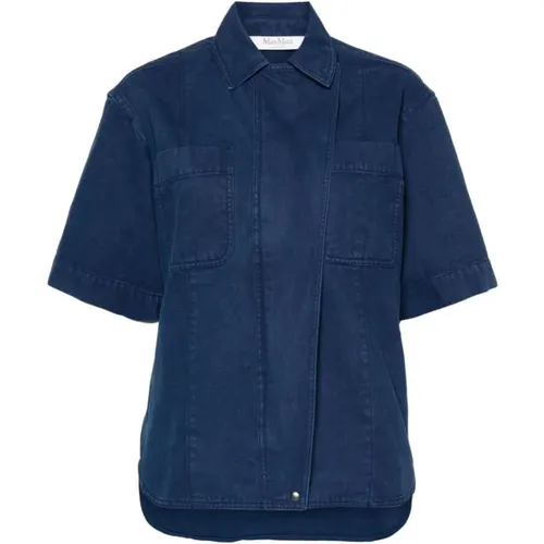 Indigo Canvas Shirt , female, Sizes: S, 2XS - Max Mara - Modalova