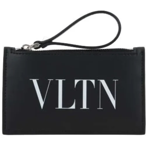 Vltn Leather Credit Card Wallet , male, Sizes: ONE SIZE - Valentino Garavani - Modalova