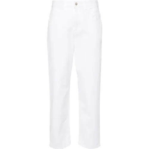 Denim Trousers with Logo Patch , female, Sizes: M, S, XS - Moncler - Modalova