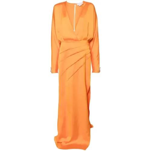 Crepe Pleated Dress , female, Sizes: S, XS - Genny - Modalova