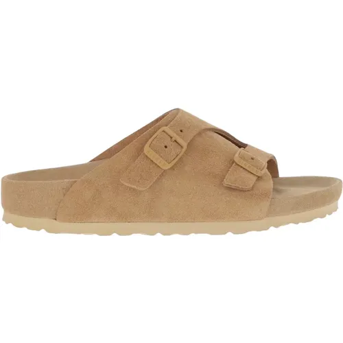 Wildledersandalen mit Korksohle , Damen, Größe: 39 EU - Birkenstock - Modalova