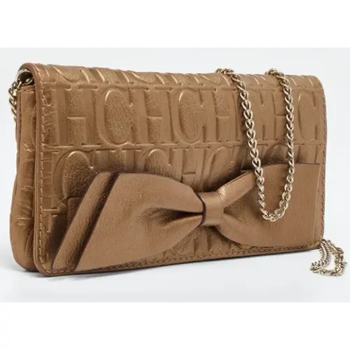 Pre-owned Leather clutches , female, Sizes: ONE SIZE - Carolina Herrera Pre-owned - Modalova