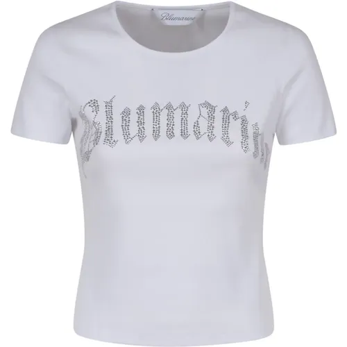 Weißes T-Shirt für Frauen , Damen, Größe: M - Blumarine - Modalova