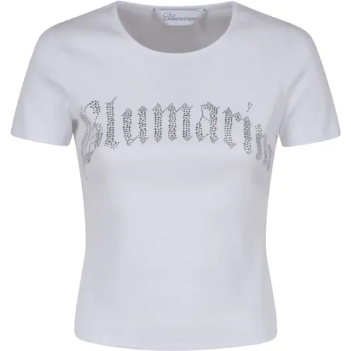 Weißes T-Shirt für Frauen - Blumarine - Modalova